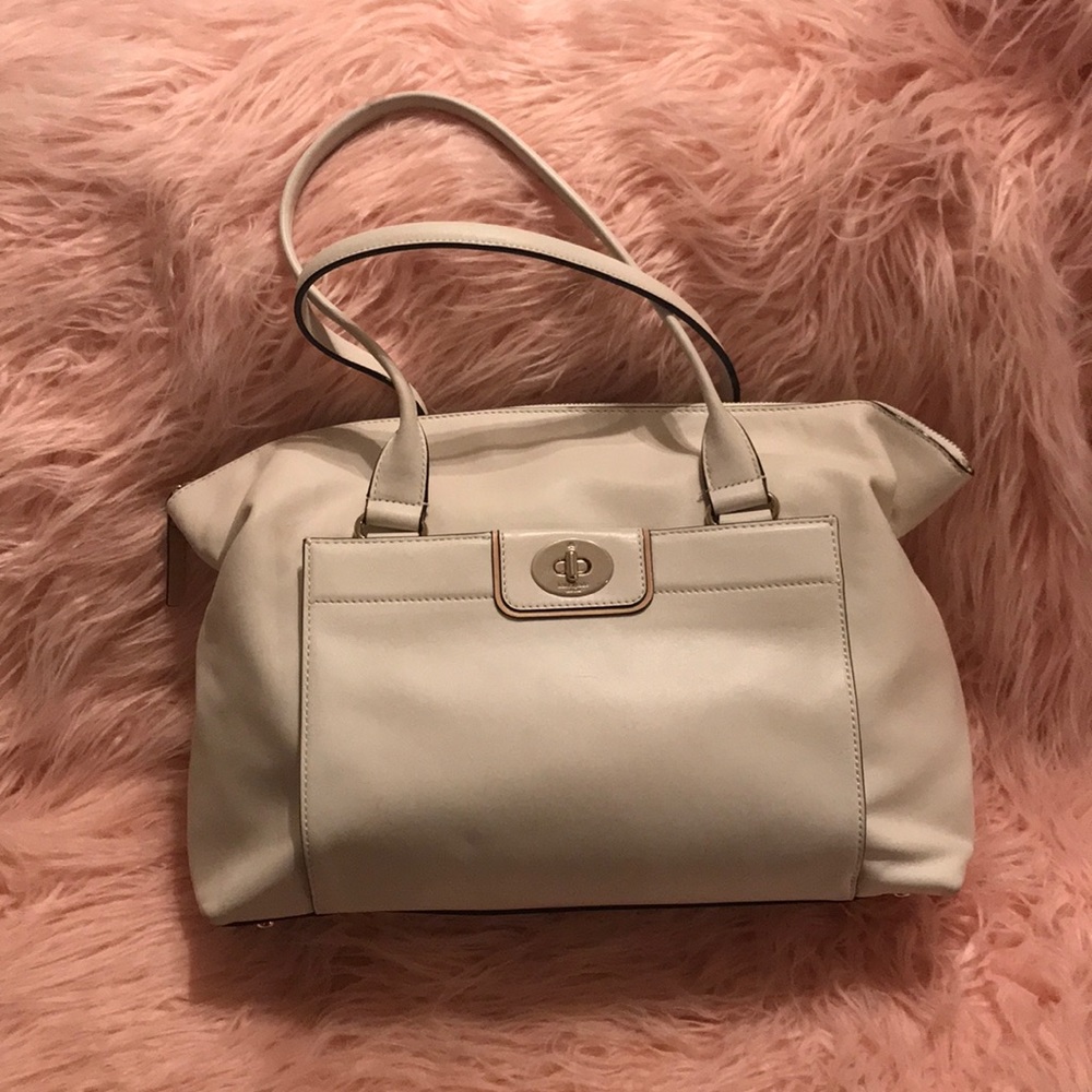 Large kate spade ivory color handbag